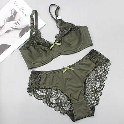 2024 New Sexy 34/75 36/80 38/85 40/90 42/95 44/100 BCDE Bras Set For Women Push Up Underwear Lace Bow Ladies Lingerie