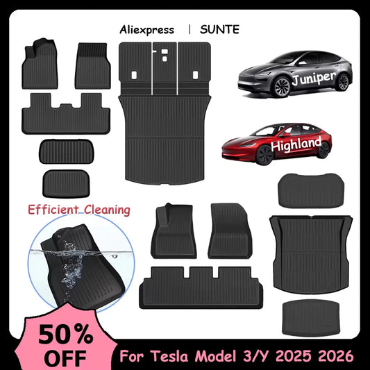 For Tesla Model 3 Highland 2026 Liner Mats Floor Mats Automotive Interior Model Y 2025 2026 Juniper Luggage Mats Car Accessories