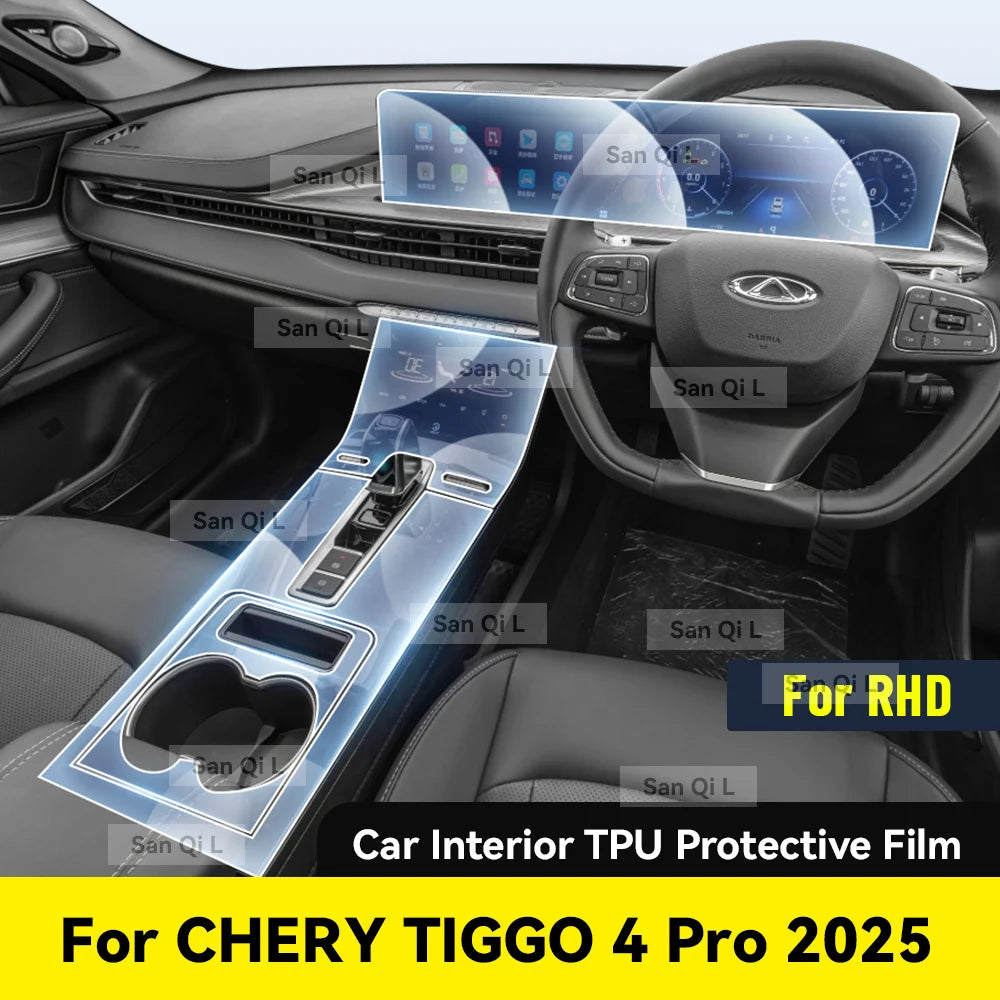 For CHERY TIGGO 4 Pro 2025 Anti-scratch Car Door Center Console Media Dashboard Navigation Car Accessories TPU Protector Film