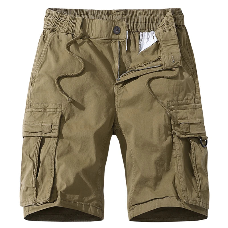New Summer Men Cotton Cargo Shorts Men Fashion Bermuda Beach Jogger Shorts Men Casual Elastic waist Shorts Male Dropshipping