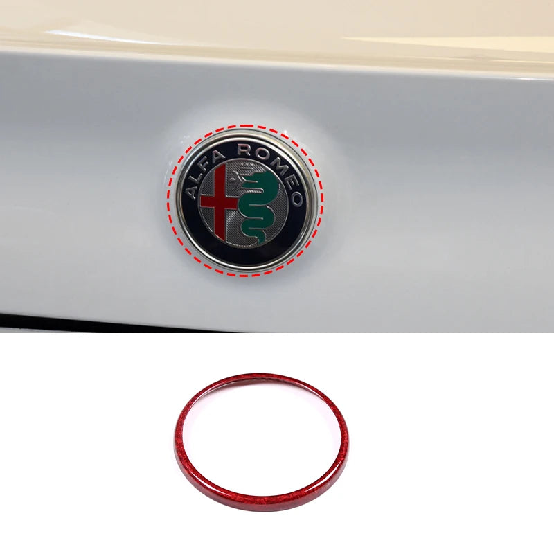 Real Carbon Fiber For Alfa Romeo Giulia Stelvio 2020 2021 Car rear Logo Circle Cover Trim Sticker Car Exterior Accessories