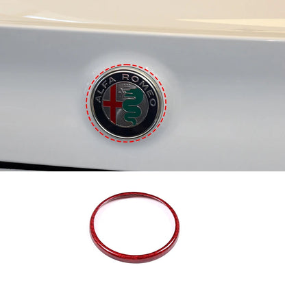 Real Carbon Fiber For Alfa Romeo Giulia Stelvio 2020 2021 Car rear Logo Circle Cover Trim Sticker Car Exterior Accessories