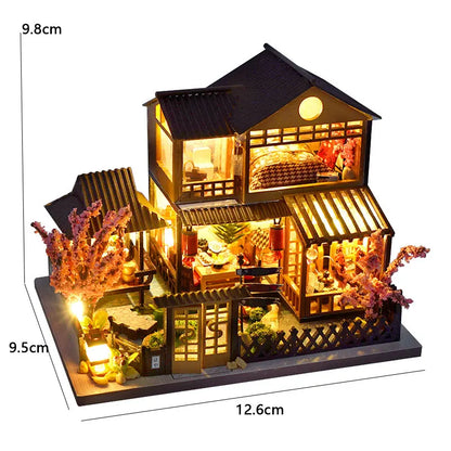 DIY Wooden Miniature Doll House 3D Puzzle Assembly Building Toys Kits Small Room Dollhouses Wooden Toys For Xmas Gifts
