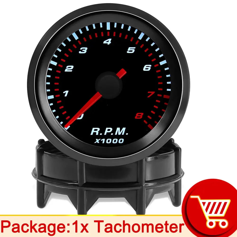 2" Turbo Boost Gauge 52mm Smoke Lens with Sensor Boost Gauge Bar Psi/Vacuum/Water Temp/Oil Pressure/Voltmeter/Tachometer RPM
