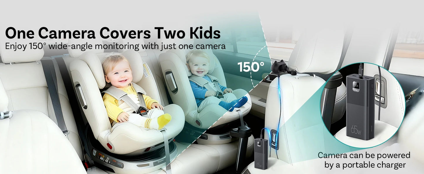 Ottocast Mini Pico 2in1 Wireless CarPlay Dongle Car Baby Safety Camera Pet Back Seat Camera Child Car Monitor For 99% of the car