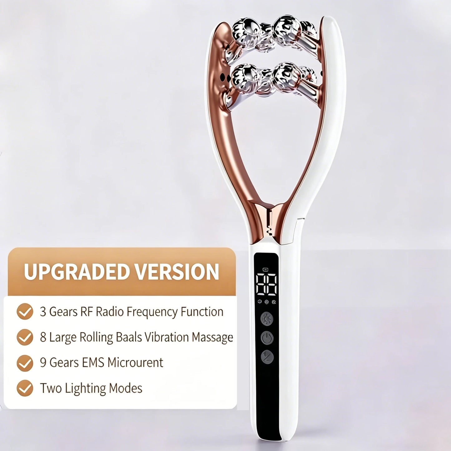 NEW RF EMS Micro Current Roller Face Slimming Artifact V Face Beauty Firming Lifting Face Facial Massage Instrument