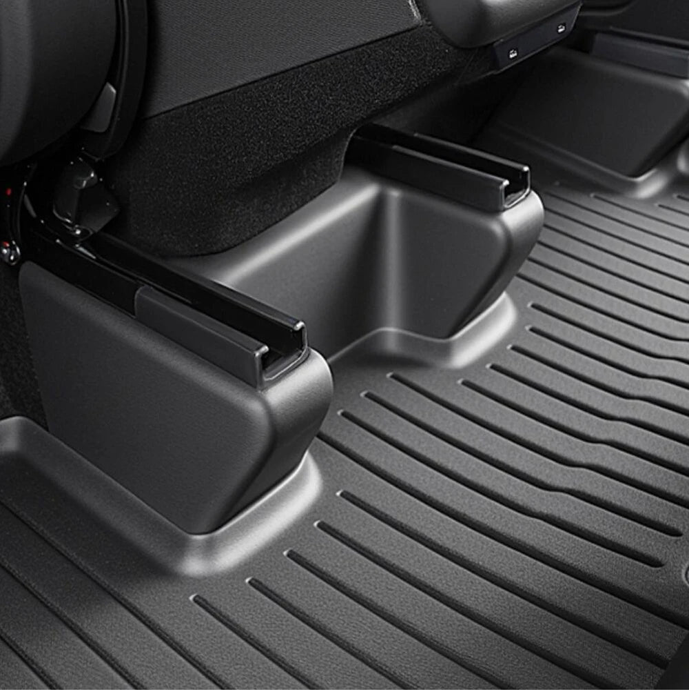 USVOTOV Underseat Protector Seat Slide Rail Pad Cover for Tesla Model Y Juniper 2025 2026 Travel Accessories Anti-Kick Case Trim