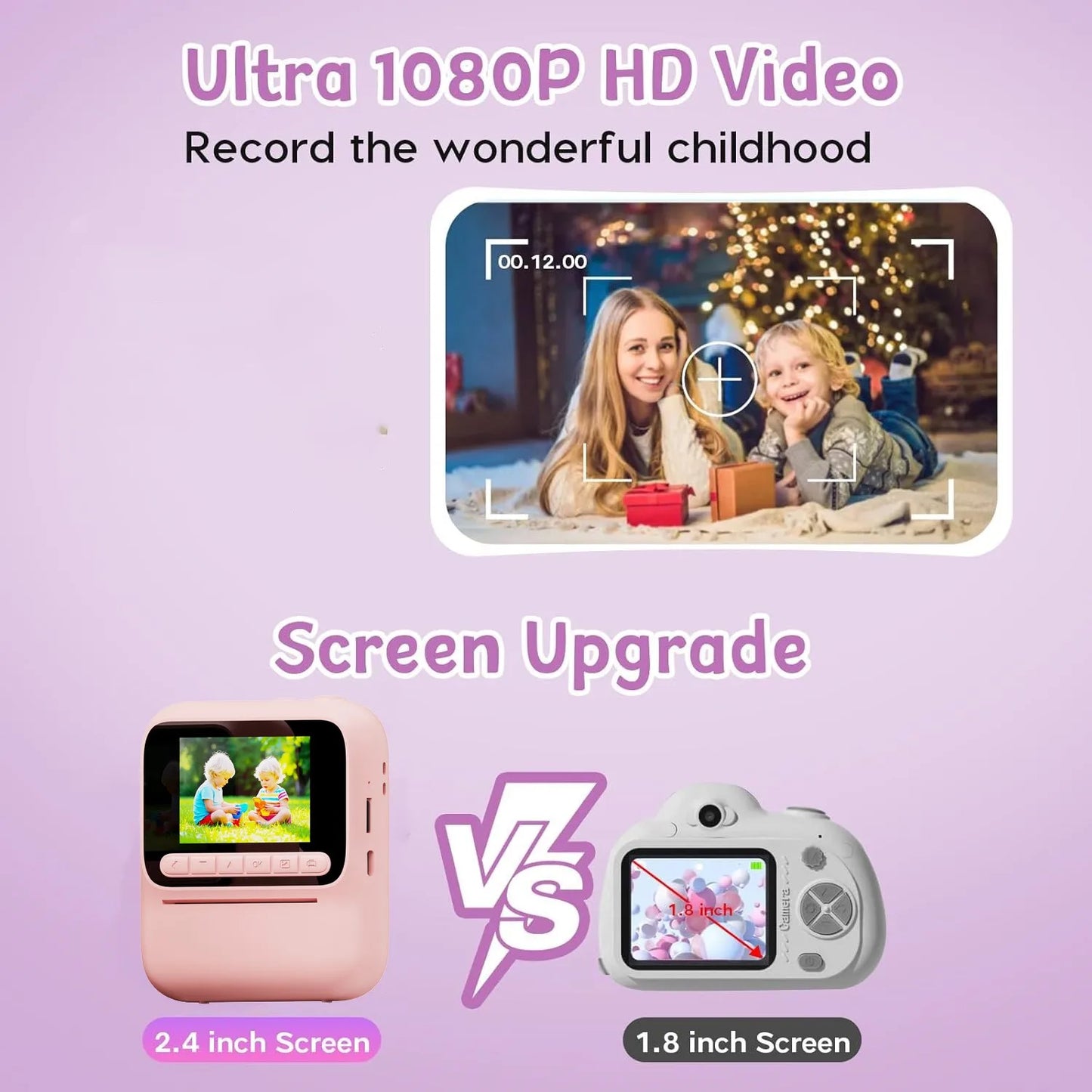 Kids Instant Camera Color Printing Camera 32GB 1080P Thermal Print Toys Camera Print Photo Video Games Music Children Gift