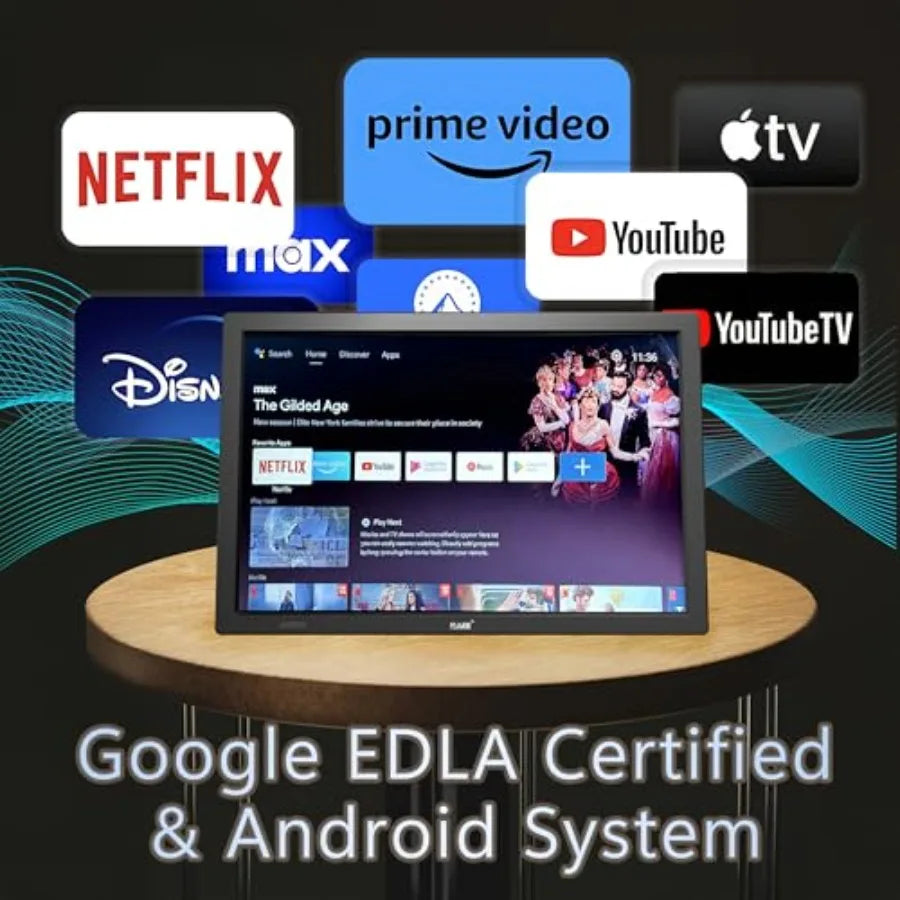 15.6" Small Smart TV, Built-in Digital Tuner, 4000mAh Rechargeable Battery TV, HDMI/SD Card/USB/AV Input, LCD Screen with Stand