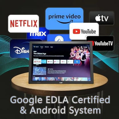 15.6" Small Smart TV, Built-in Digital Tuner, 4000mAh Rechargeable Battery TV, HDMI/SD Card/USB/AV Input, LCD Screen with Stand