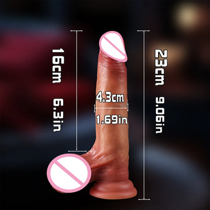 Skin Sliding Foreskin Dildo with Real Testicles strapon Realistic Dildos for Women Men Lesbian Anal Dick Adult Sex Toys Penis 18