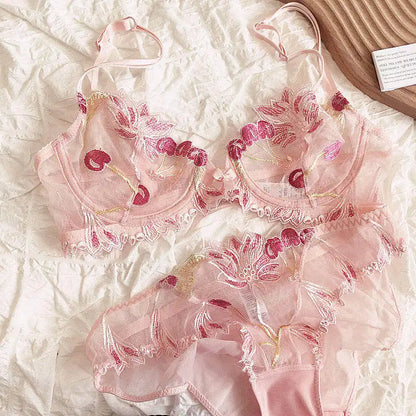 Sexy French Ultra Thin Lace Embroidery Underwire Bra Summer Minimizer Full Coverage Slimming For Busty Women Daily Wear 32-38ABC