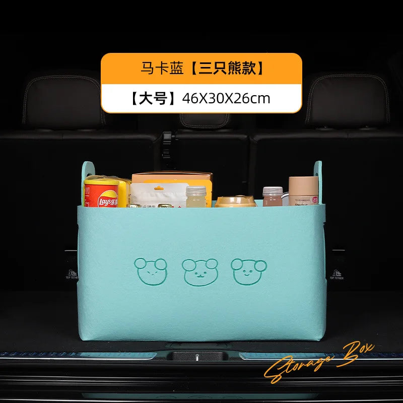 Car trunk storage box, car storage box, large capacity trunk organizer, foldable storage box for cars