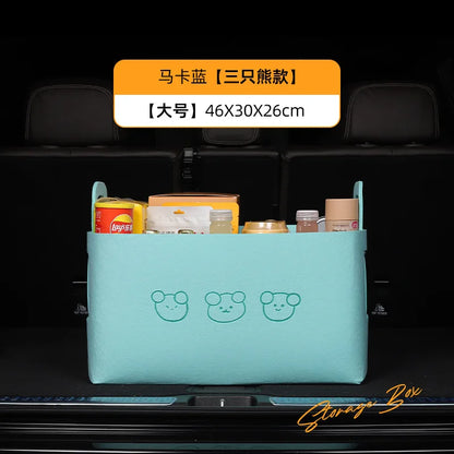 Car trunk storage box, car storage box, large capacity trunk organizer, foldable storage box for cars