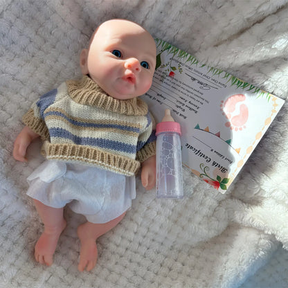 25CM Silicone Boy Reborn Dolls Painted Full Body Soft Solid Silicone Newborn Baby Dolls For Gifts reborn de silicone real cuerpo