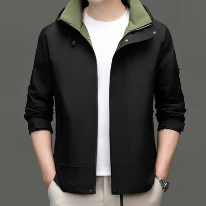 Top Grade Waterproof Designer Men Outdoor Jacket Soft Shell Autumn Windbreaker Casual Sports Coats Detachable Cap Outwear