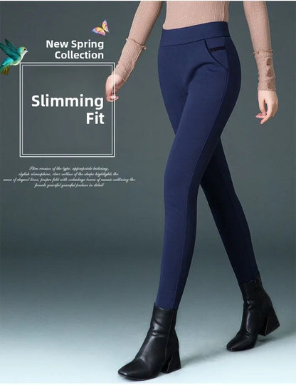 plus Size Fce Lined Straight Leg Pants for Women Autumn Winter Gold Velvet Loose Fit Casual Trousers High Waist Elastic Wa...