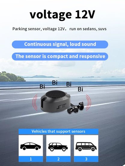 16.5mm 4 Parking Sensor Car Reverse Radar Sound Silent Mode Waterproof 12V Safe Parking Assist For Car Truck Van RV