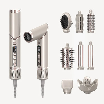TINSOL New 8-in-1 Multi-Function Hair Dryer Set & Air Styling Curling Iron Set Hair Design Tools with Foldable Hair Dryer