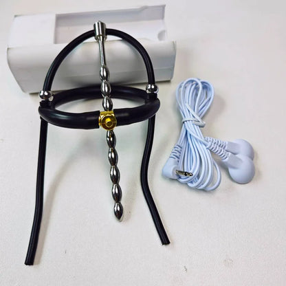 Electroshock Defensa E stim Host Electric Shock Penis Plug Cockring Chastity Cage Anal Plug Nipple Clamp E-stim Bdsm Toy for Sex