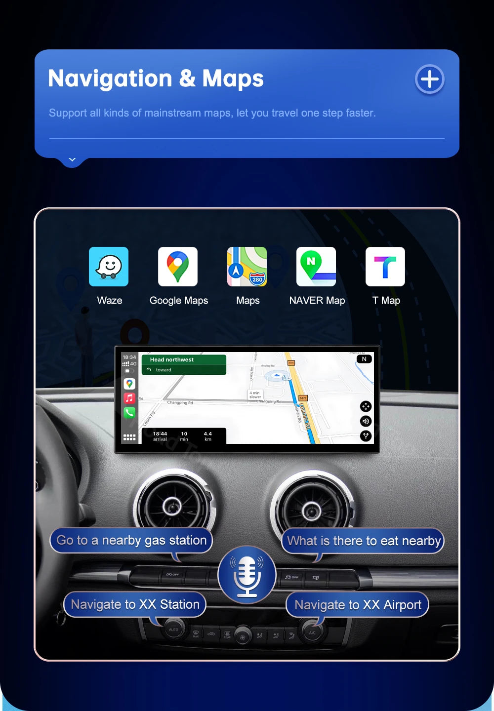 CN Road Top 12.3 Inch Touch Display For Audi A3 S3 2014-2019 Multimedia Player Andriod Auto Link GPS Carplay Screen Car Play
