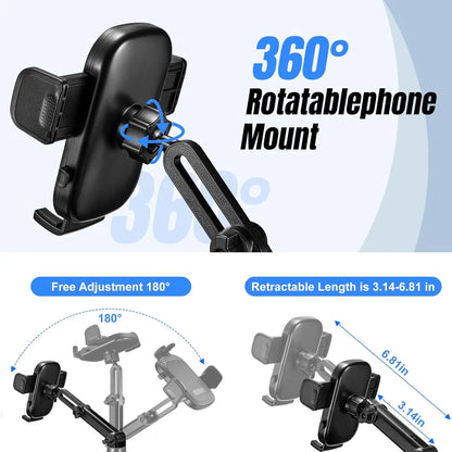 Car Phone Holder, Cup Holder Phone Mount With Memory Function 360°Rotation iPhone Car Phone Mount With Adjustable Long Neck