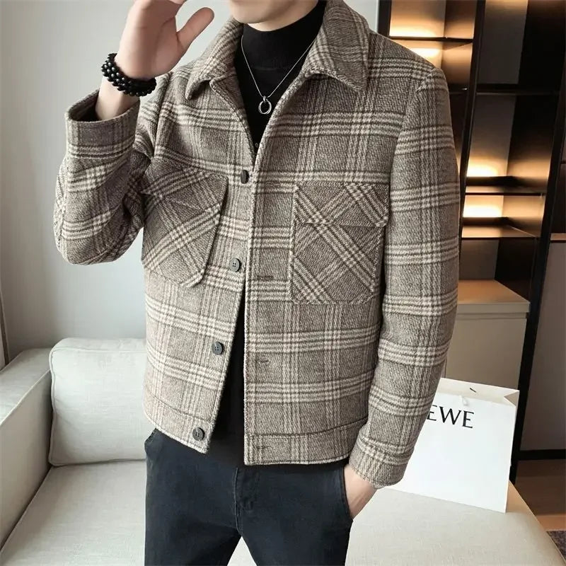 Male Coats Slim Fit High Quality Men's Wool & Blends Jackets Vintage Joker Harajuku Casual Luxury Designer Cheap Clothes Offer