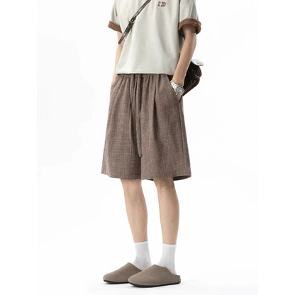 Summer Shorts for Men Breathable Loose Oversized Straight Casual High Street Elastic Waist Bermudas Shorts Baggy Casual Bottoms