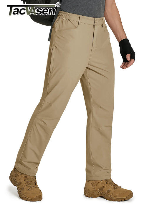 TACVASEN Hiking Straight Pants 5 Pockets Mens Lightweight Quick Dry Ripstop Trousers Waterproof Stretchy Pants Outdoor Fishing