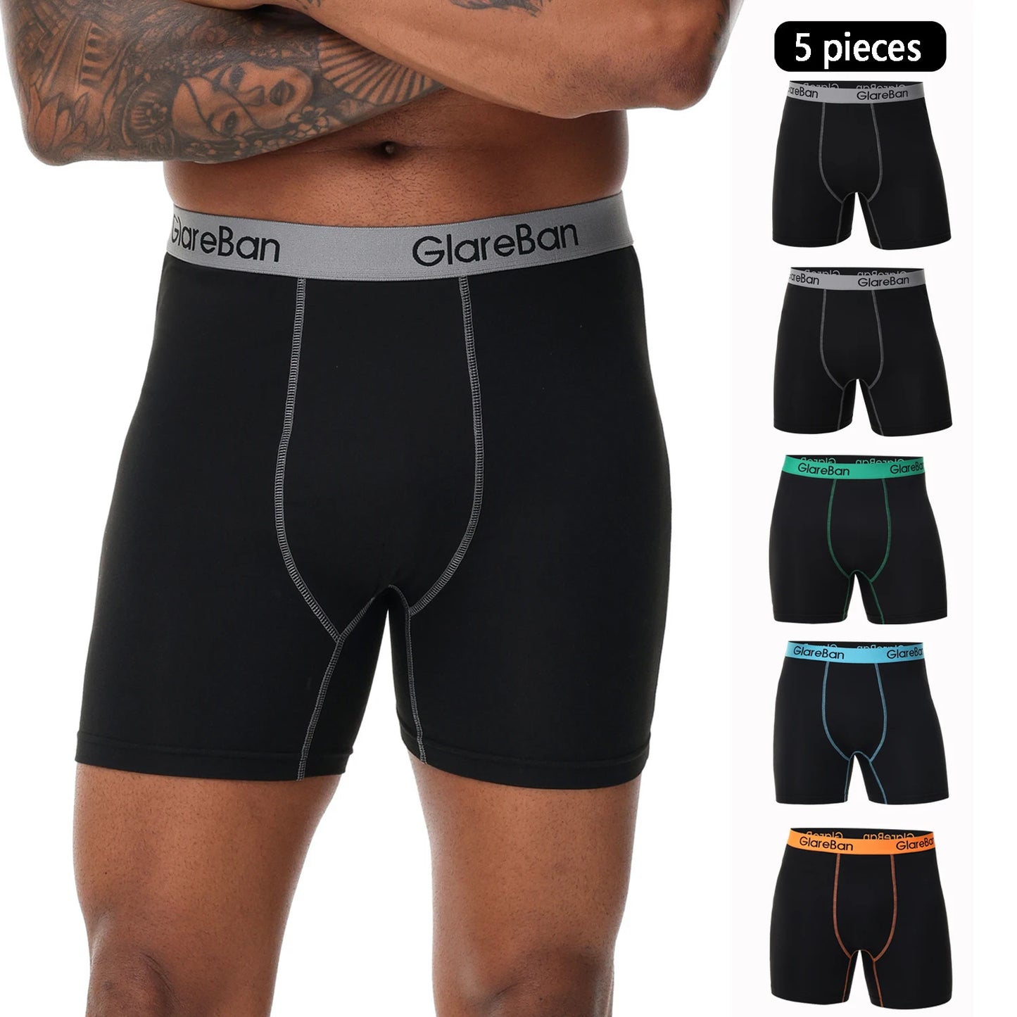 5pcs Set Mid-Long Boxer Shorts Halloween Underwear Male Underpants for Men Homme Boxershorts Slips Soft Panties Brand Sexy