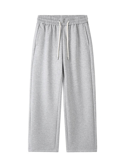 2025 Autumn New Heavy Cotton Sweatpants Men High Quality Air Layer Fabric Loose fit Straight Sport Pants Draped Knitting Trouser