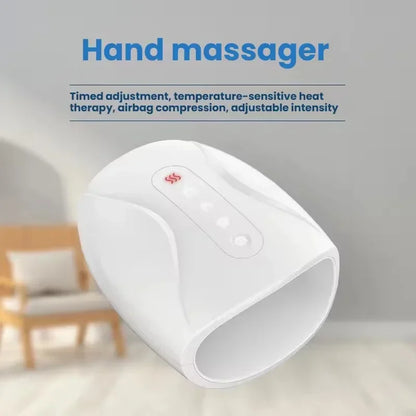 Electric Hand Massager Device Wireless Palm Finger Acupoint Air Pressure Heat Compression Smart Timer for Women Beauty Care