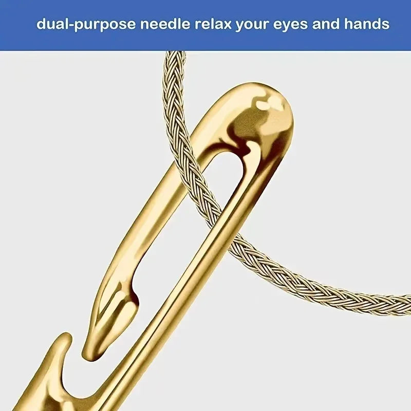 12pcs Blind Needle Elderly Needle-side Hole Hand Household Stainless Steel Sewing Needless Threading Apparel Sewing DIY