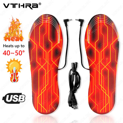1/2 Pair Electrically heated insoles Foot Warming Warmer Pad Mat Winter Outdoor Walking Heating Insole Winter Warm unisex