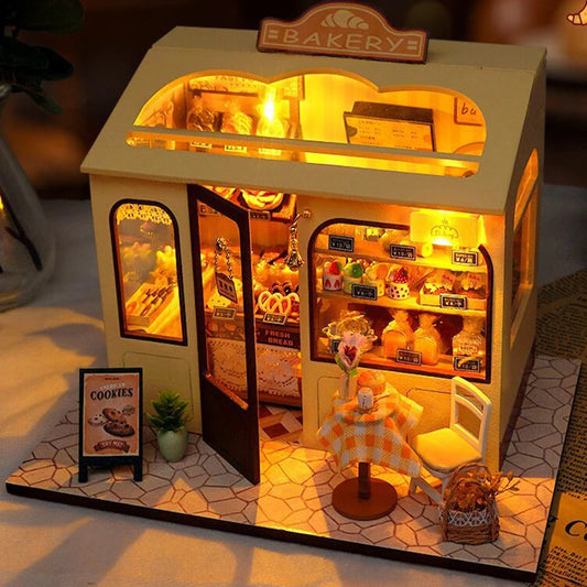 Diy  Doll House Miniature Wooden  Miniatures House Model Kit Birthday Toy Gifts