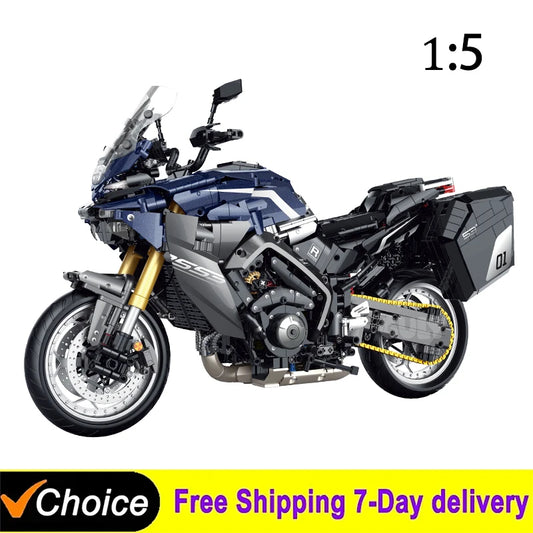 2461Pcs Technical 1:5 Motorcycle Tracer 9GT+ Building Blocks Bricks Model Assemble Toys Desktop Ornament Children's Holiday Gift