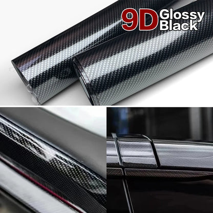 9D Carbon Fiber Vinyl Wrap Film Gloss Black Anti Scratch Waterproof Car Stickers DIY Protective Film Universal Auto Accessories