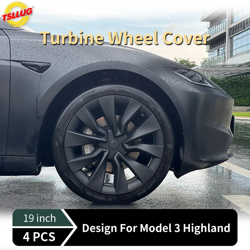 TSLLUG 4PCS 19-Inch Hub Cap for Tesla Model 3 Highland 2024-2026 32nd Style Automobile Hubcap Full Rim Cover Accessories