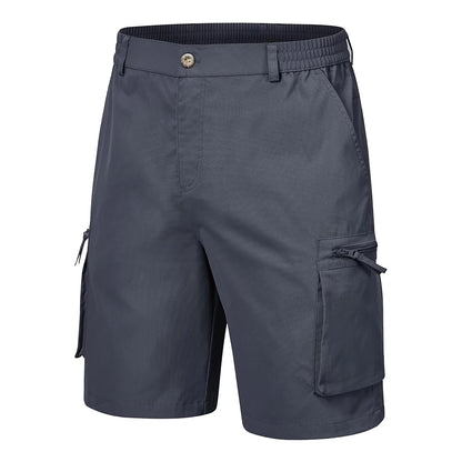 Men's Summer Breathable Cargo Shorts Loose Casual  Elastic Waist Multi-Pocket shorts Suitable for Outdoor Sports And Daily Wear