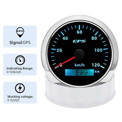 Universal 85MM GPS Speedometer Gauge 7 Color LED Backlight For Motorcycle Marine Boat Truck 60 Kmh 200 Kmh Speed Gauge Meter