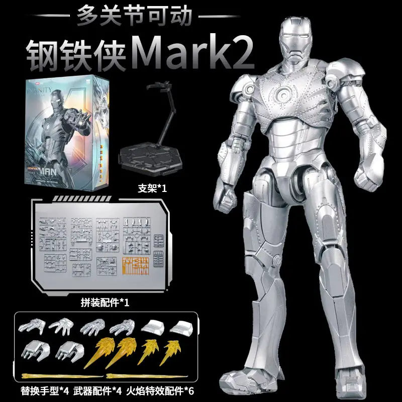 1/12 Original FondJoy Iron Man Tony Stark Legend Action Figure MK45 MK46 MK50 MK4 DIY Building Block Toys Collection Anime Model