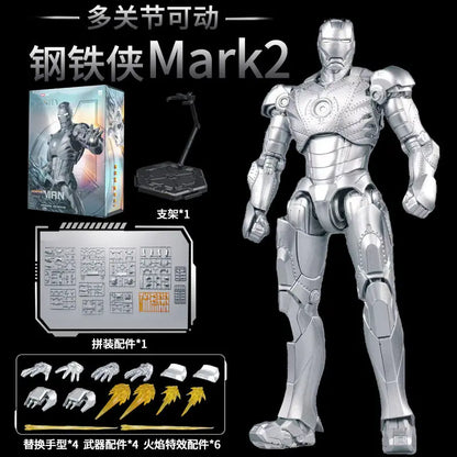 1/12 Original FondJoy Iron Man Tony Stark Legend Action Figure MK45 MK46 MK50 MK4 DIY Building Block Toys Collection Anime Model