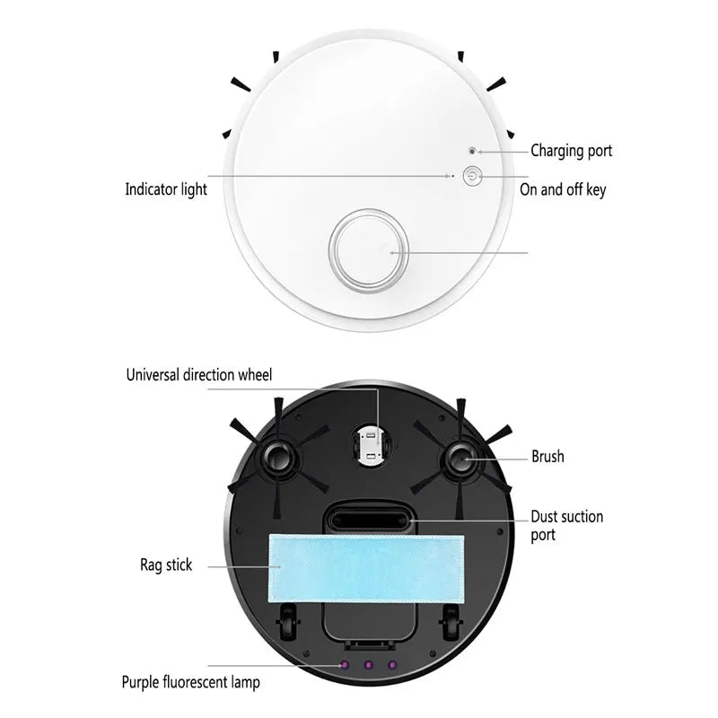 NEW 3-in-1 Wet And Dry Ultra-thin Cleaning Machine Automatic Robot Vacuum Cleaner Smart Wireless Sweeping Mopping Smart Home