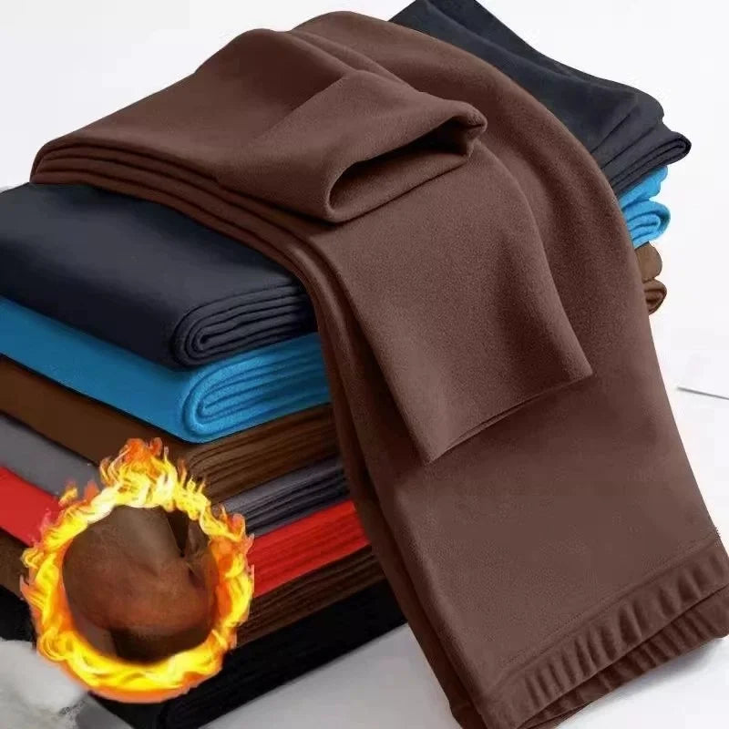 Double-Sided Cotton Thermal Pants Men's Warmth Trousers Seamless Base Layer Winter Fashionable Long Pants Youth Casual