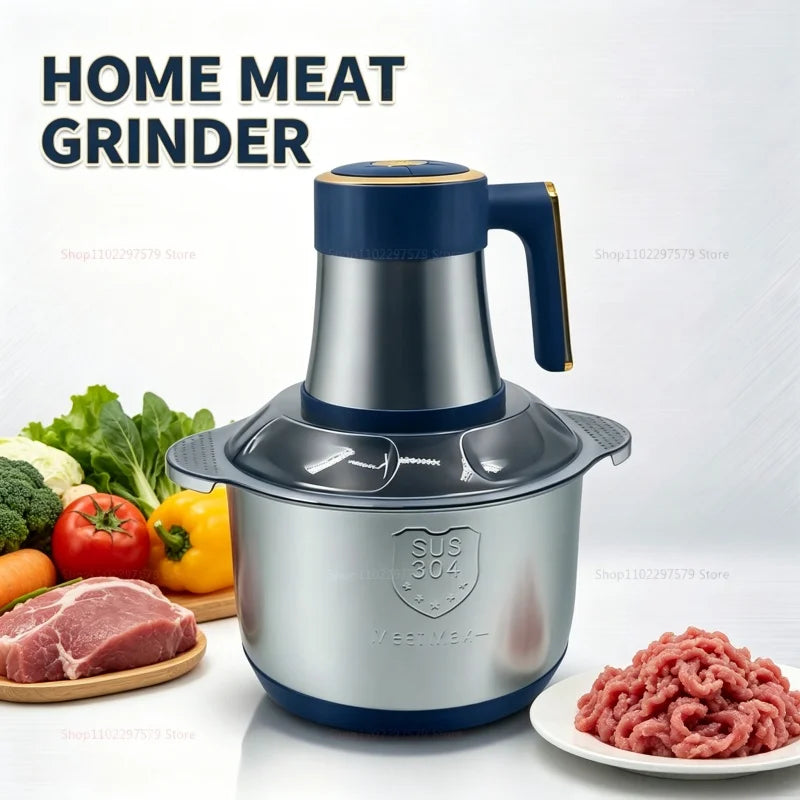 Electric Food Meat Grinder,  304 Stainless Steel Container 5L Food Mixer for Fruits/Meat//Fish/Veggie/Baby Food Kitchen Blenders