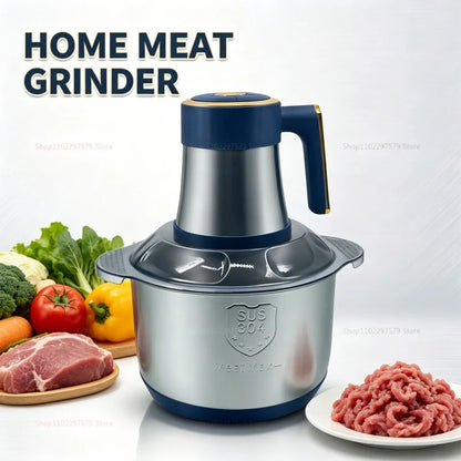 Electric Food Meat Grinder,  304 Stainless Steel Container 5L Food Mixer for Fruits/Meat//Fish/Veggie/Baby Food Kitchen Blenders