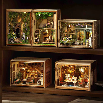 DIY Miniature 3D Puzzles Wooden Forest Wonderland Doll House  Assembly Building Model DollHouses Toys Home Crafts Gifts