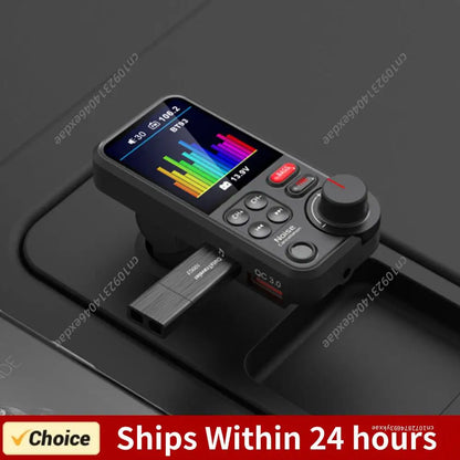 1.8 Inch Music Player QC3.0 Charging Bluetooth-Compatible Handsfree Car Radio Quick Charge Adapter Car Wireless USB Fast Charger