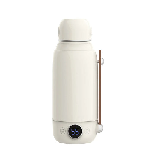 800ML Portable Electric Water Cup 2 In 1 Boil & Drink Smart Temp Display Thermos Kettle Constant Temperature Travel Heating Mug
