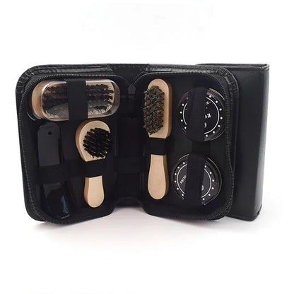 Professional Shoes Care Kit Portable For Boots Sneakers Cleaning Set Polish Brush horn Shine Polishing Tool For Leather Shoes